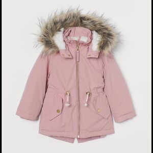 H&M Pink Faux-Fur Hooded Girls' Parka